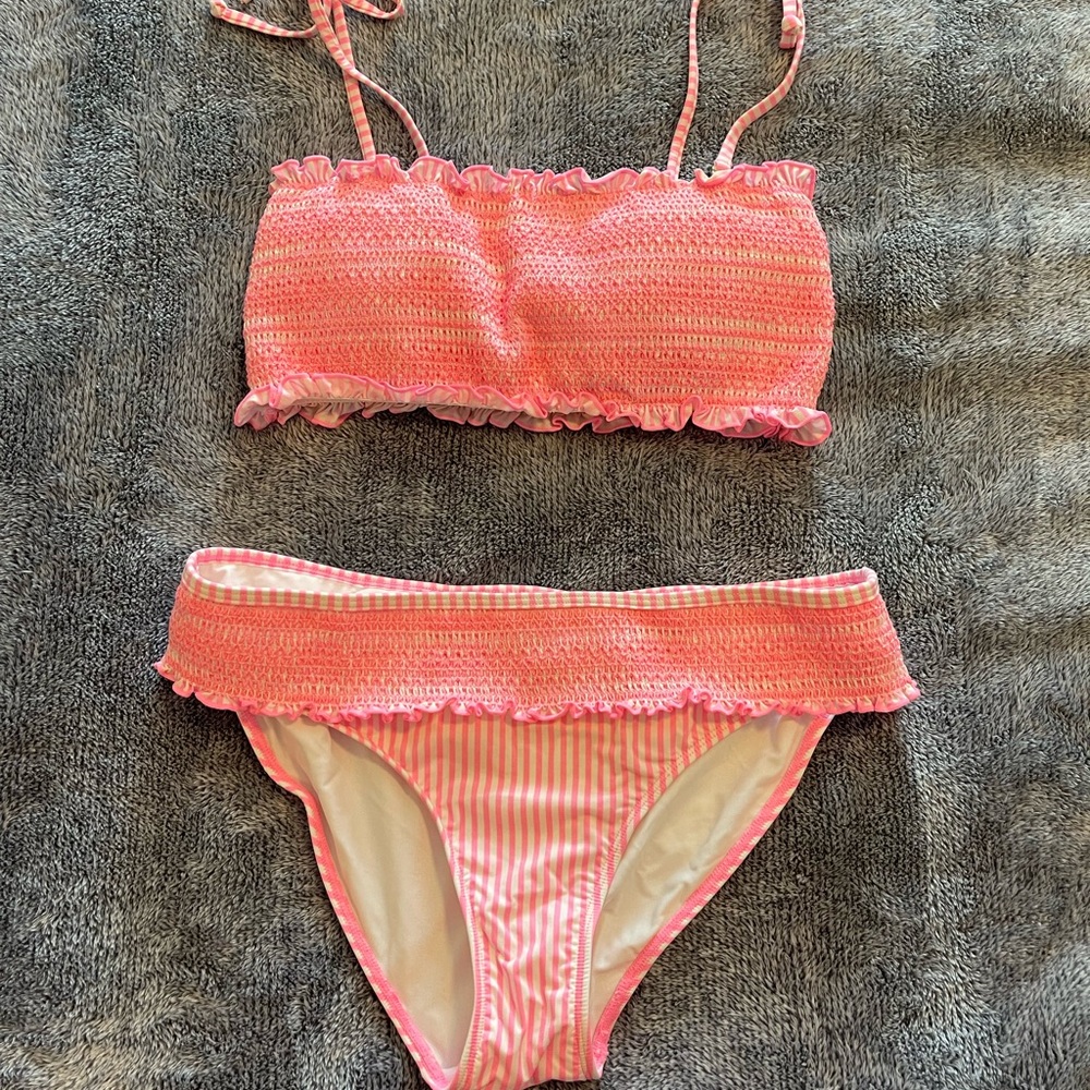 Vineyard vines Pink Striped Bikini Set